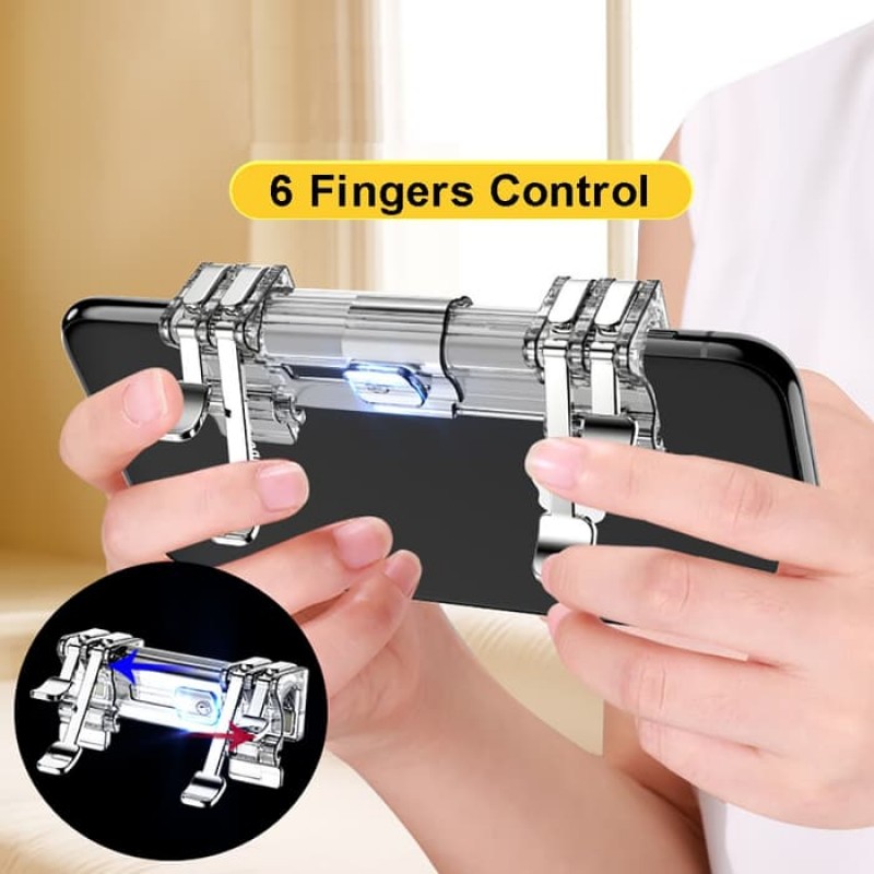 HKT K9 six-finger retractable Phone Game Pubg Trigger Game Controller